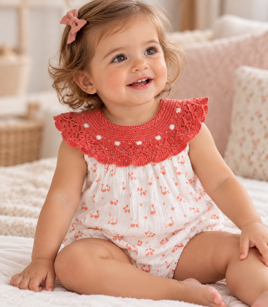 PETO PUNTO ARANES CAMISA PATITOS CORAL