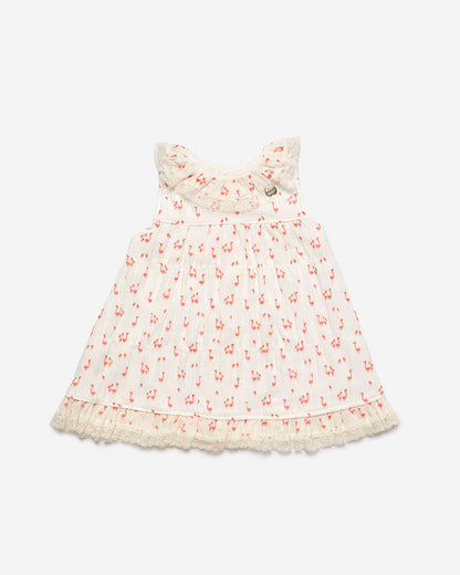 VESTIDO ENTERIZO TELA PATITOS CORAL