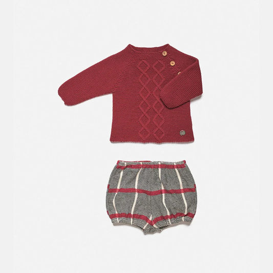 CONJUNTO PANTALON TELA CUADROS ROMBOS RIOJA