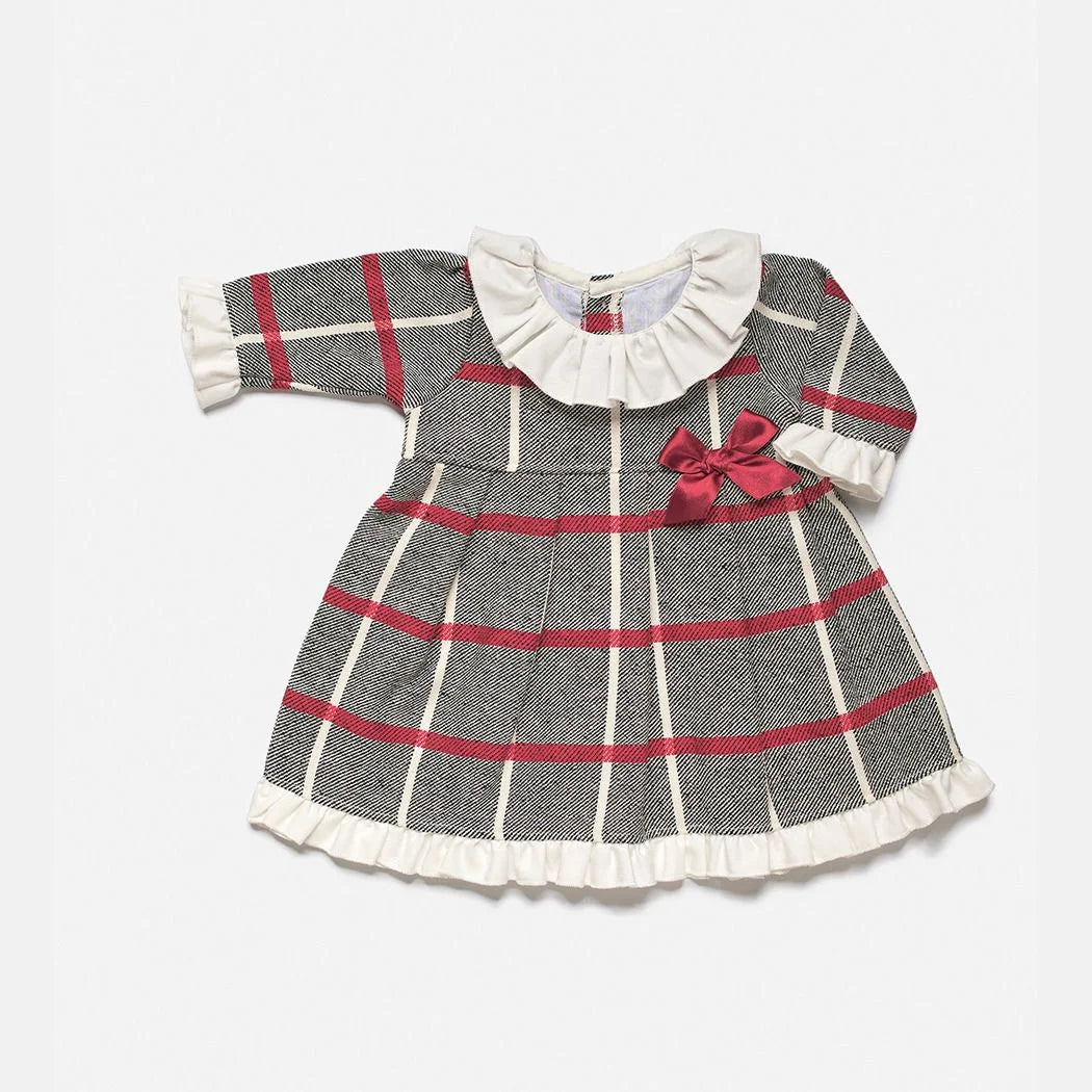 VESTIDO ENTERIZO TELA CUADROS VOLANTE RIOJA