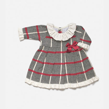 VESTIDO ENTERIZO TELA CUADROS VOLANTE RIOJA