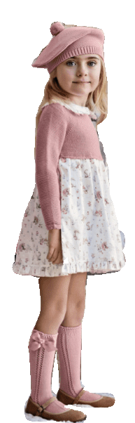 VESTIDO CUERPO PUNTO ANIMALITOS GORRO MAQUILLAJE