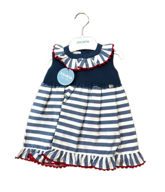 VESTIDO  PUNTO RAYADO AZUL NOCHE